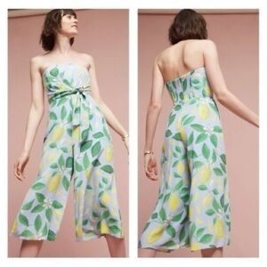 Maeve Lemon Print Wide Leg Jumpsuit